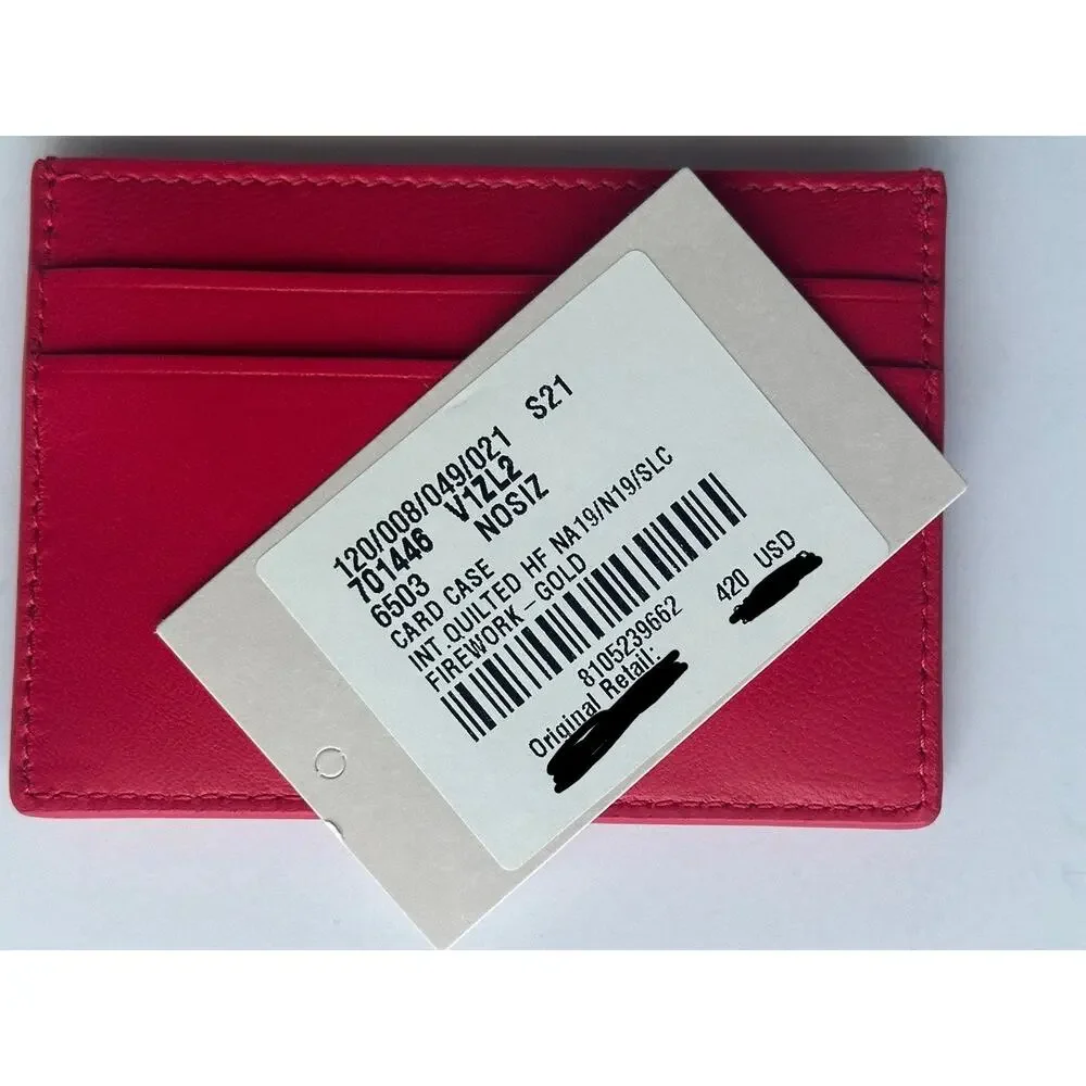 Bottega Veneta Intrecciato Quilted Leather Card Holder Red 701446 IT NWT $420